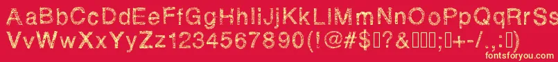 Rhsketchybastard Font – Yellow Fonts on Red Background