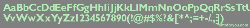 Czcionka GimletsskBold – zielone czcionki na szarym tle