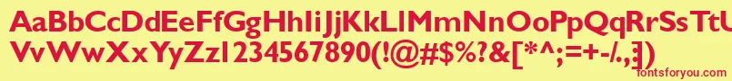 GimletsskBold Font – Red Fonts on Yellow Background