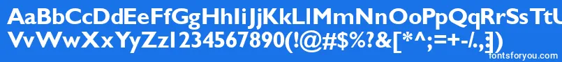 Czcionka GimletsskBold – białe czcionki na niebieskim tle