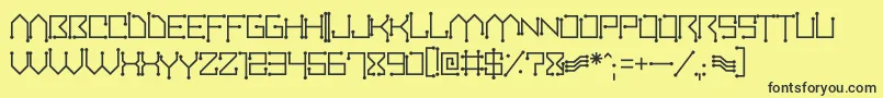 Circuitboard Font – Black Fonts on Yellow Background