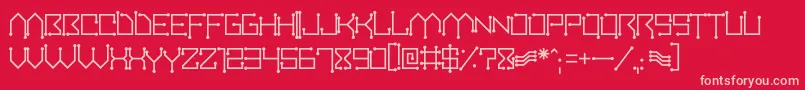 Circuitboard Font – Pink Fonts on Red Background