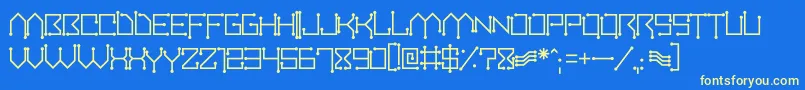 Circuitboard Font – Yellow Fonts on Blue Background