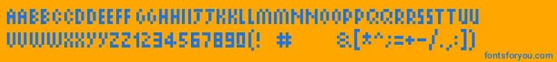 Pixelsix14 Font – Blue Fonts on Orange Background