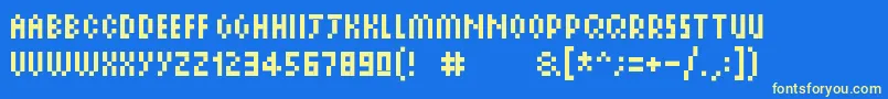 Pixelsix14 Font – Yellow Fonts on Blue Background