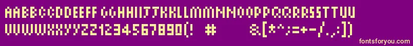 Pixelsix14 Font – Yellow Fonts on Purple Background