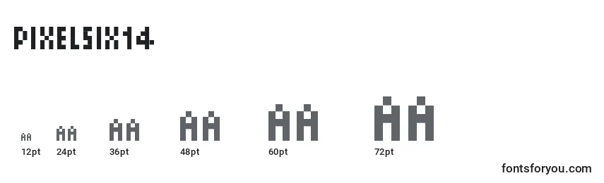 Размеры шрифта Pixelsix14
