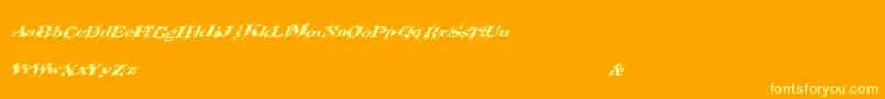 Slashtacular-Schriftart – Gelbe Schriften auf orangefarbenem Hintergrund