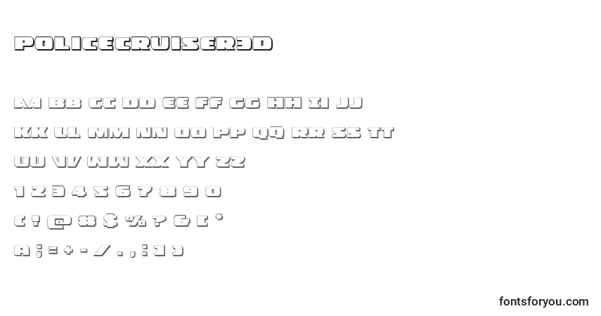Schriftart Policecruiser3D – Alphabet, Zahlen, spezielle Symbole