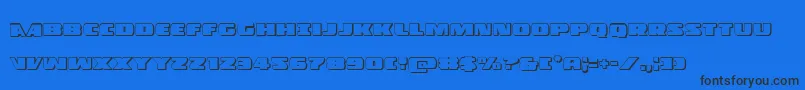 Policecruiser3D-Schriftart – Schwarze Schriften auf blauem Hintergrund