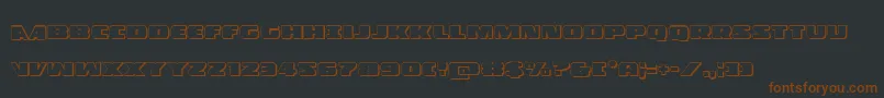 Policecruiser3D-fontti – ruskeat fontit mustalla taustalla