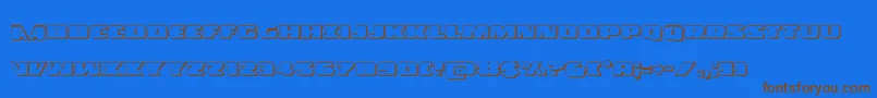 Policecruiser3D-Schriftart – Braune Schriften auf blauem Hintergrund