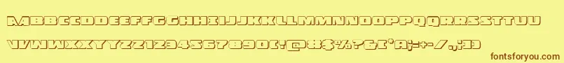 Policecruiser3D Font – Brown Fonts on Yellow Background