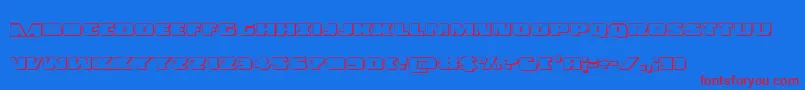 Policecruiser3D-Schriftart – Rote Schriften auf blauem Hintergrund