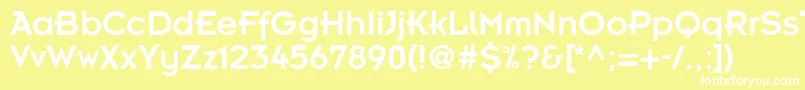 フォントInsightdbNormal – 黄色い背景に白い文字
