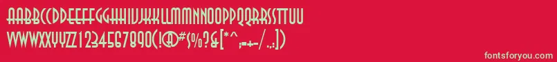 AnnacttRegular-fontti – vihreät fontit punaisella taustalla