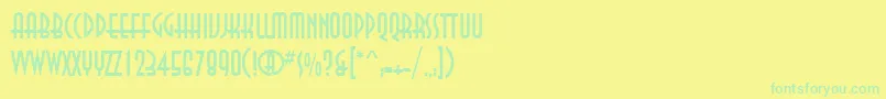Czcionka AnnacttRegular – zielone czcionki na żółtym tle