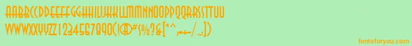 Шрифт AnnacttRegular – оранжевые шрифты на зелёном фоне