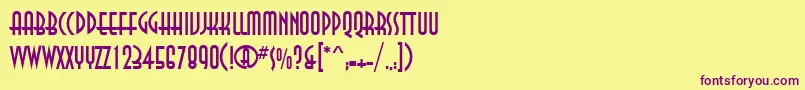 AnnacttRegular Font – Purple Fonts on Yellow Background