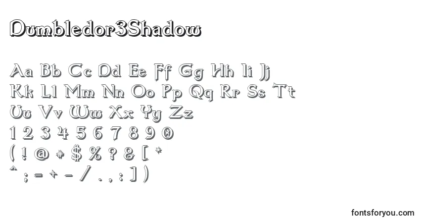 Dumbledor3Shadow-fontti – aakkoset, numerot, erikoismerkit