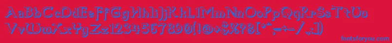 Dumbledor3Shadow Font – Blue Fonts on Red Background