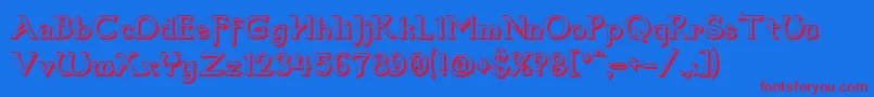 Dumbledor3Shadow Font – Red Fonts on Blue Background