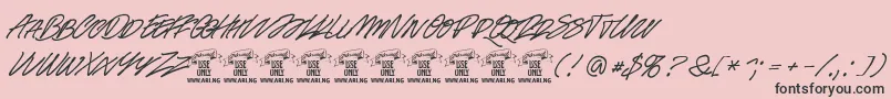 Racefeverpenpersonal Font – Black Fonts on Pink Background