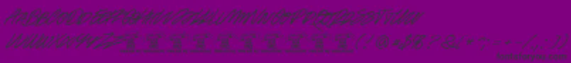 Racefeverpenpersonal-Schriftart – Schwarze Schriften auf violettem Hintergrund