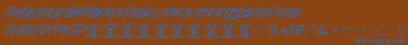 Racefeverpenpersonal Font – Blue Fonts on Brown Background