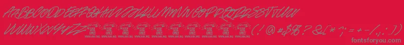 Racefeverpenpersonal Font – Gray Fonts on Red Background