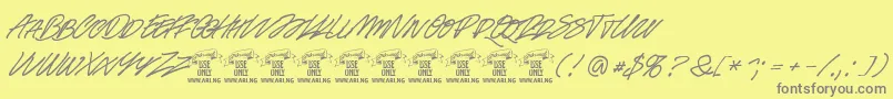 Racefeverpenpersonal Font – Gray Fonts on Yellow Background