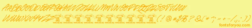 Racefeverpenpersonal Font – Orange Fonts on Yellow Background