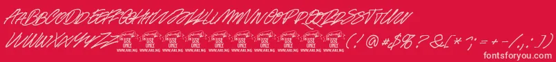 Racefeverpenpersonal Font – Pink Fonts on Red Background