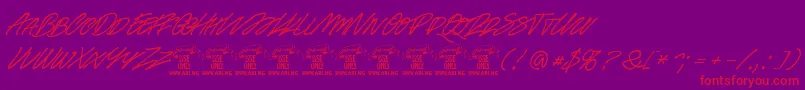 Racefeverpenpersonal Font – Red Fonts on Purple Background