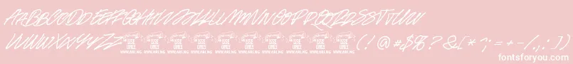 Racefeverpenpersonal-Schriftart – Weiße Schriften auf rosa Hintergrund