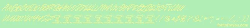 Racefeverpenpersonal Font – Yellow Fonts on Green Background