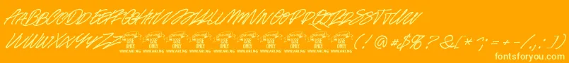 Racefeverpenpersonal Font – Yellow Fonts on Orange Background