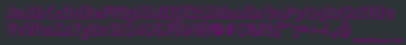 Czcionka RoundestshadowBold – fioletowe czcionki na czarnym tle