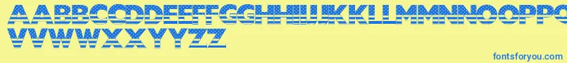 Usstarsnstripes Font – Blue Fonts on Yellow Background