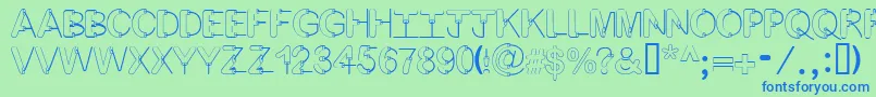 ArtsyFartsy Font – Blue Fonts on Green Background