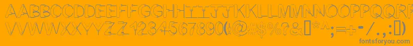 フォントArtsyFartsy – オレンジの背景に灰色の文字