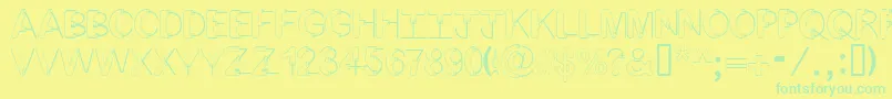 Шрифт ArtsyFartsy – зелёные шрифты на жёлтом фоне