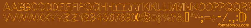 Подробнее о шрифте ArtsyFartsy Шрифт ArtsyFartsy – оранжевые шрифты на коричневом фоне
