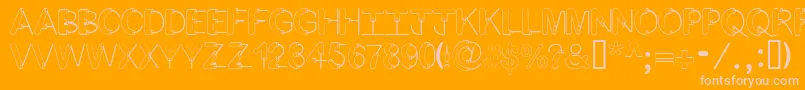 ArtsyFartsy-Schriftart – Rosa Schriften auf orangefarbenem Hintergrund