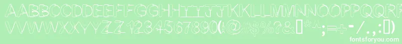 ArtsyFartsy-fontti – valkoiset fontit vihreällä taustalla