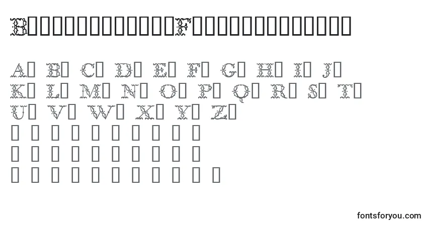 Шрифт BodoniclassicFloralinitials – алфавит, цифры, специальные символы