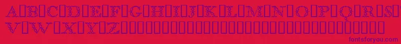 フォントBodoniclassicFloralinitials – 赤い背景に紫のフォント