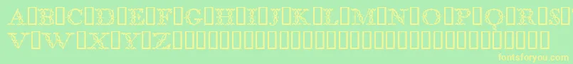 BodoniclassicFloralinitials Font – Yellow Fonts on Green Background
