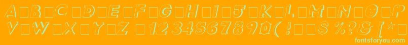 CrazyCreaturesItalic-Schriftart – Grüne Schriften auf orangefarbenem Hintergrund