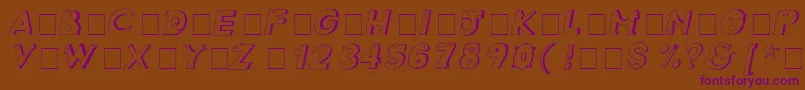 CrazyCreaturesItalic Font – Purple Fonts on Brown Background